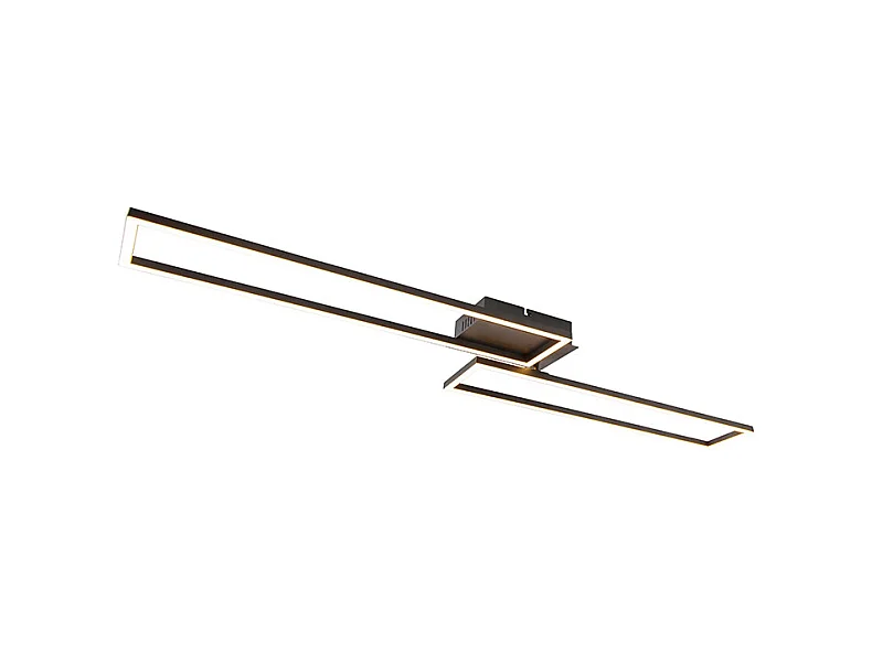 Plafonnier allongé noir dimmable en 3 étapes - PLAZAS NOVO