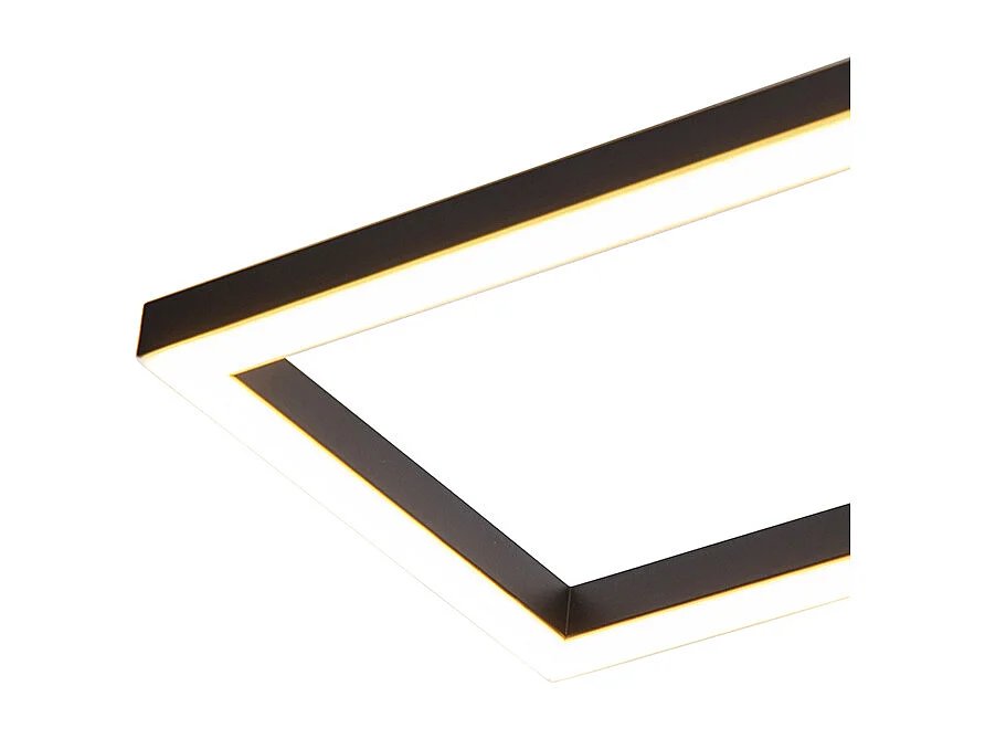 Plafonnier allongé noir 3 niveaux de luminosité - Plazas Novo