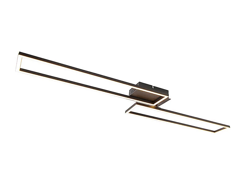 Plafonnier allongé noir 3 niveaux de luminosité - Plazas Novo