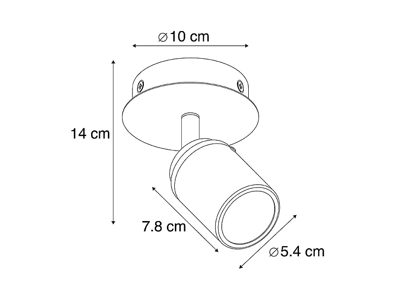 Spot de salle de bain moderne en acier IP44 - Ducha