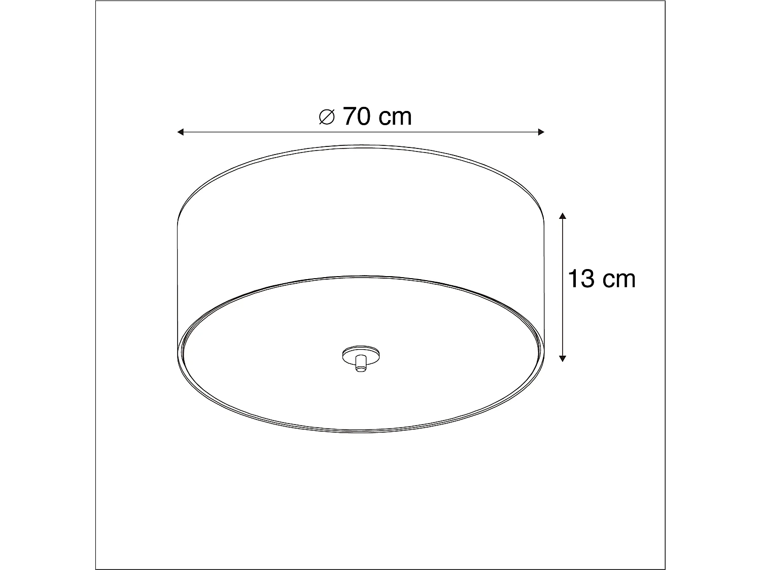 Plafonnier Country noir 70 cm - Drum