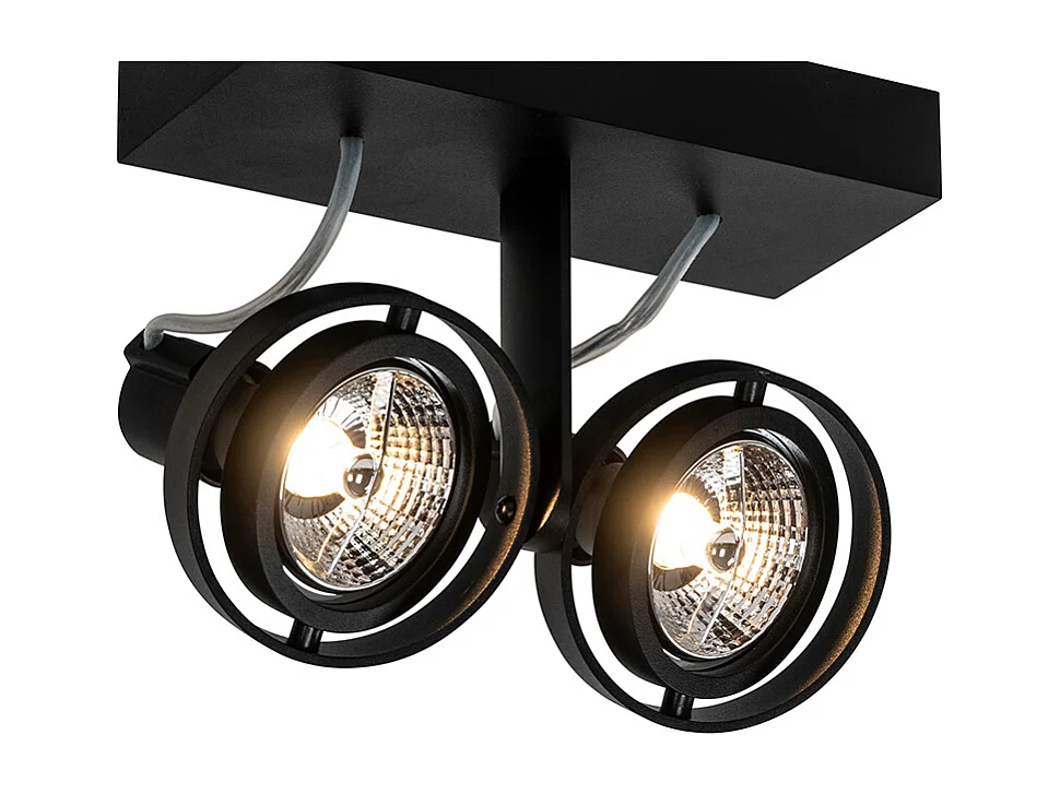Spot moderne noir 2 lumières - Master 70