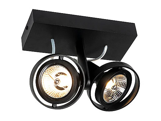 Spot moderne noir 2 lumières - Master 70