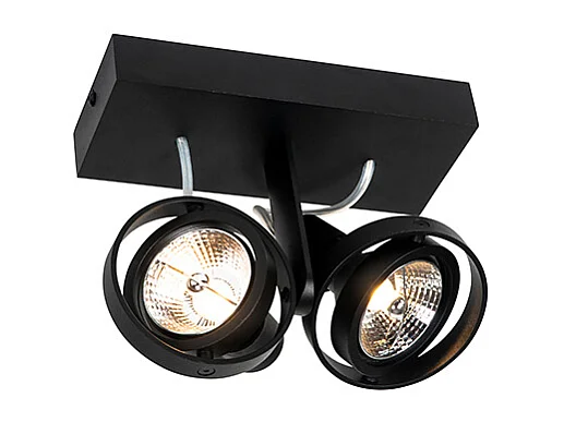 Spot moderne noir 2 lumières - Master 70