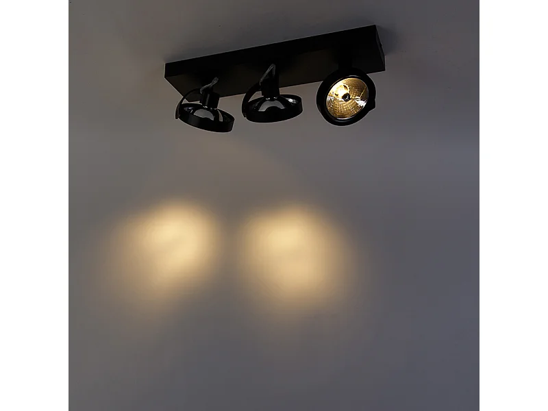 Spot design noir orientable 3 lumières - Go