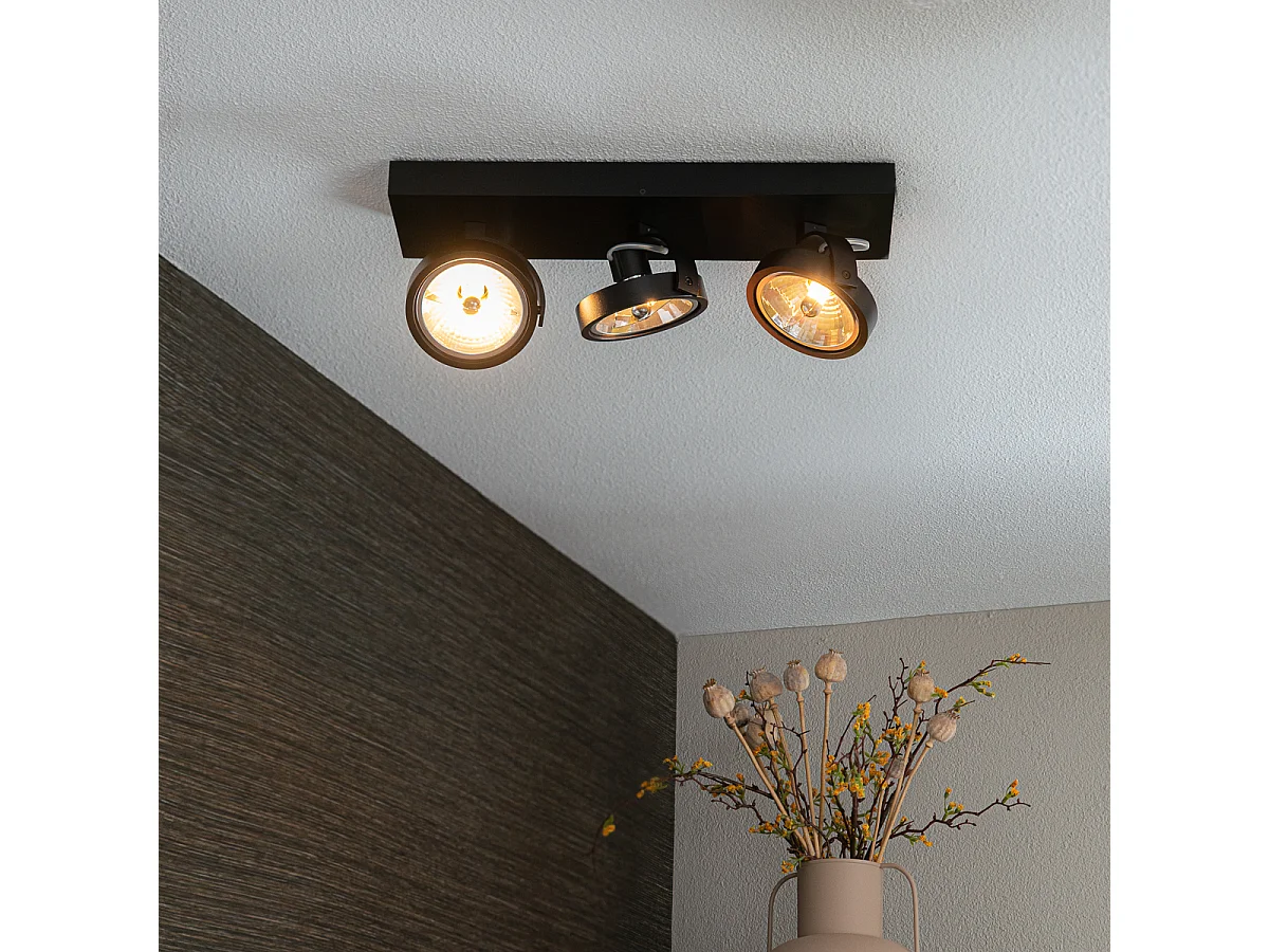 Spot design noir orientable 3 lumières - Go