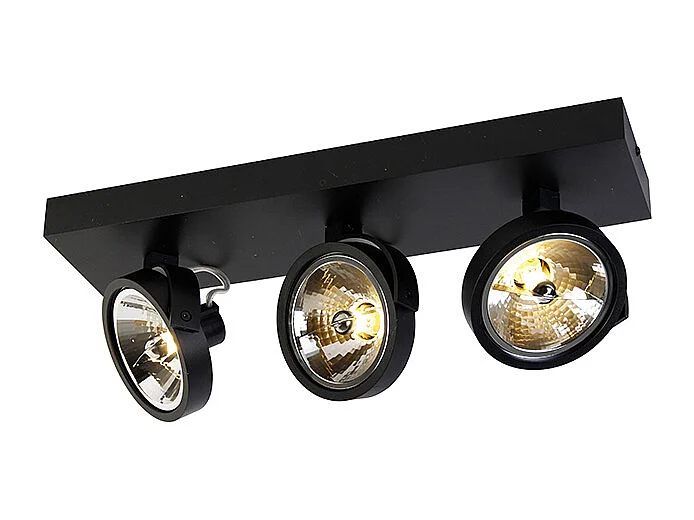 Spot design noir orientable 3 lumières - Go