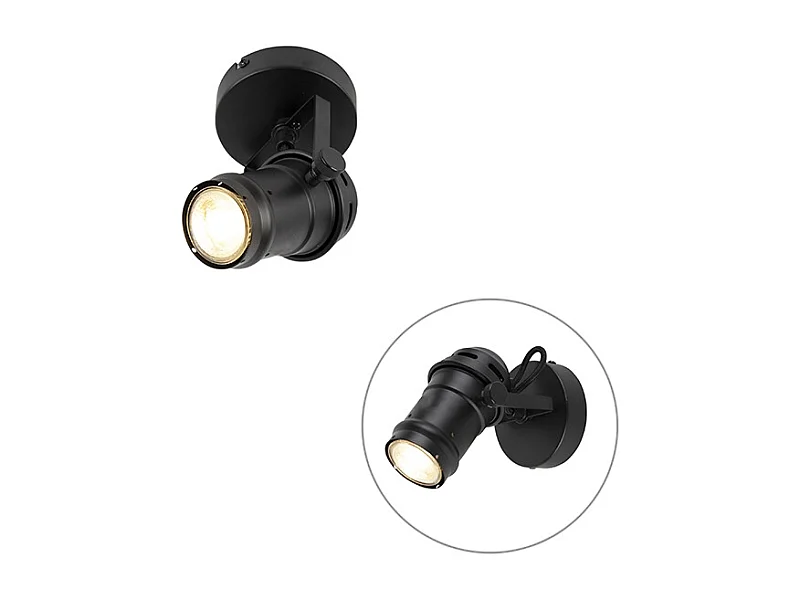 Spot industriel noir orientable et inclinable sans abat-jour - Movie