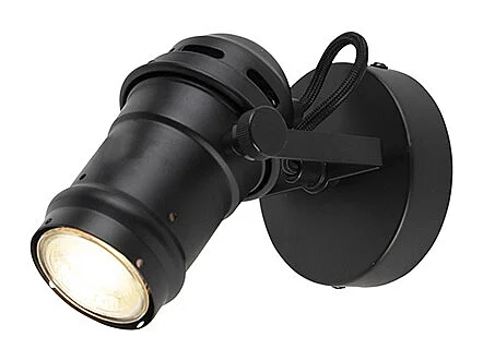 Spot industriel noir orientable et inclinable sans abat-jour - Movie