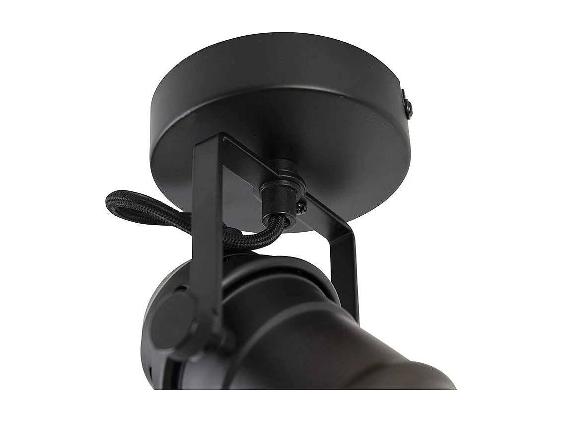 Spot industriel noir orientable et inclinable sans abat-jour - Movie