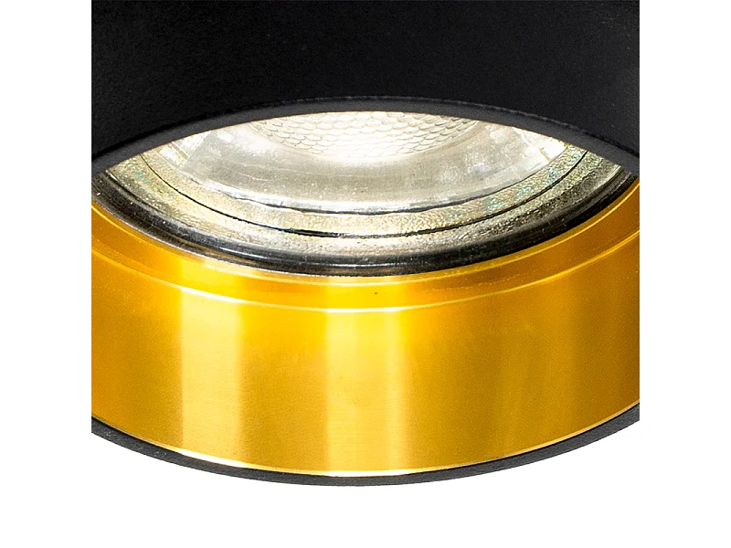 Spot encastré moderne noir avec intérieur doré - Insta