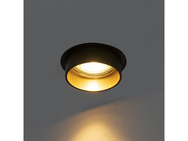 Spot encastré moderne noir avec intérieur doré - Insta