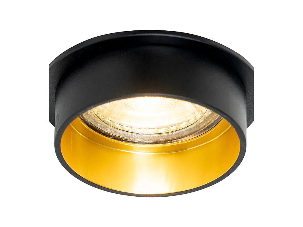 Spot encastré moderne noir avec intérieur doré - Insta