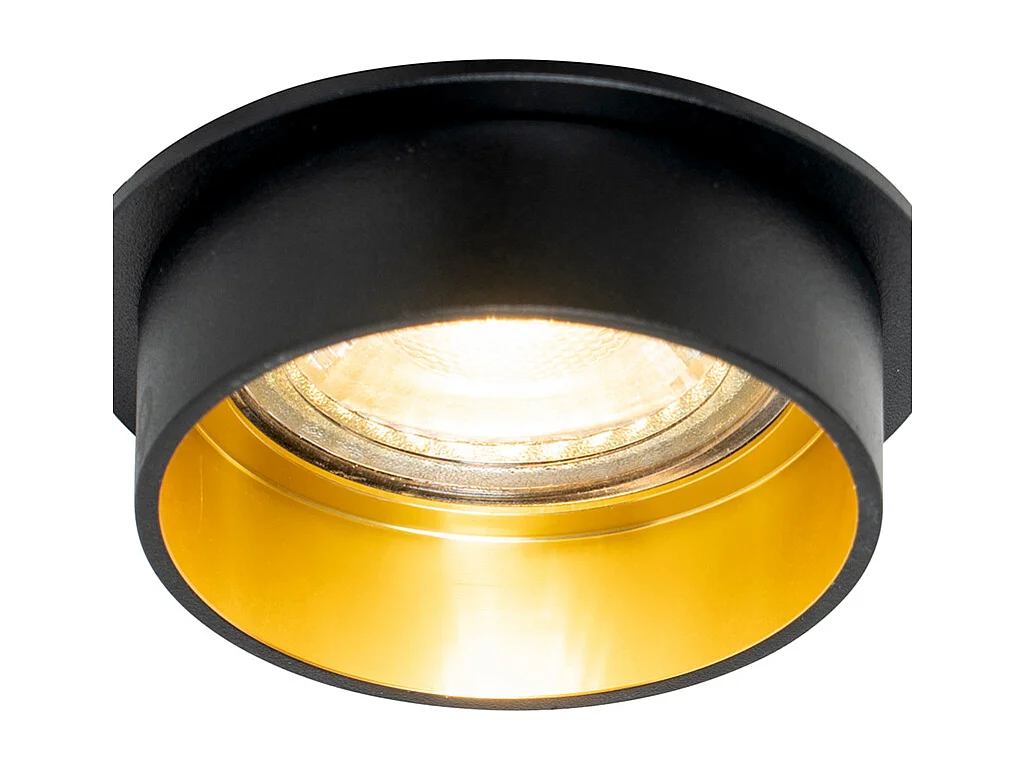 Spot encastré moderne noir avec intérieur doré - Insta