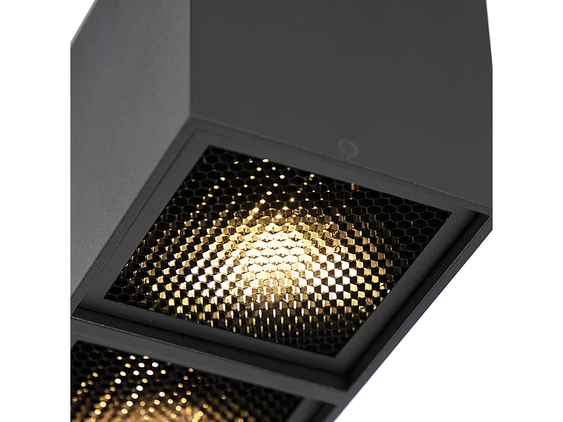 Spot design noir 2 lumières - Qubo Honey
