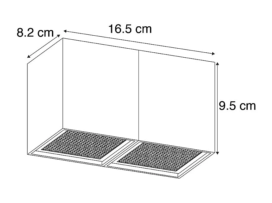 Spot design noir 2 lumières - Qubo Honey