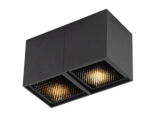 Spot design noir 2 lumières - Qubo Honey