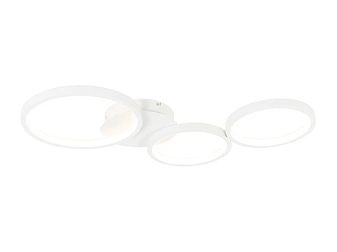 Plafonnier design blanc avec LED intégrée 3 niveaux de luminosité 3 lumières - Pande