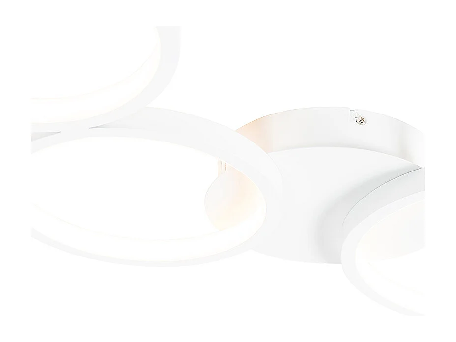 Plafonnier design blanc avec LED intégrée 3 niveaux de luminosité 3 lumières - Pande