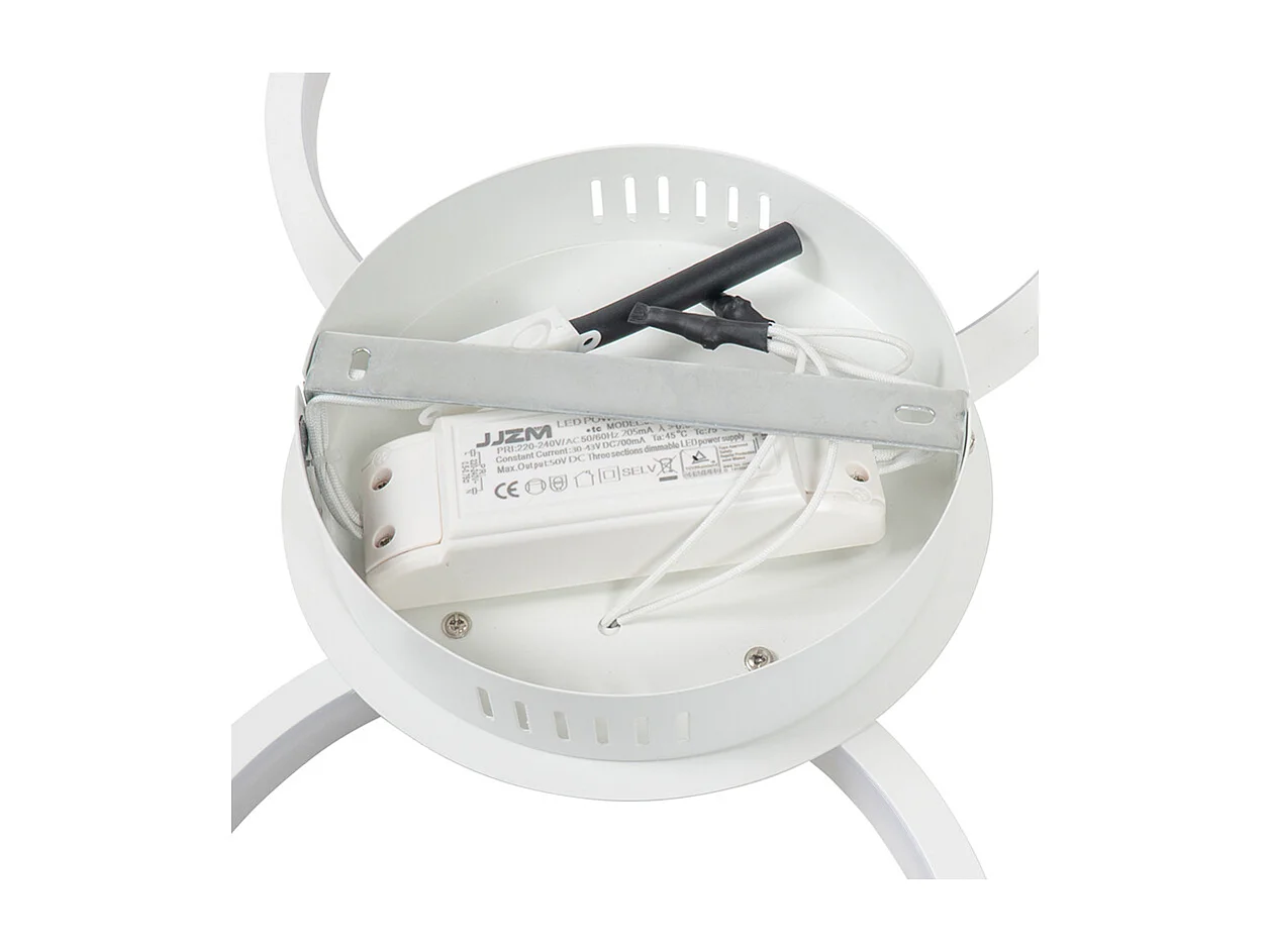 Plafonnier design blanc avec LED intégrée 3 niveaux de luminosité 3 lumières - Pande