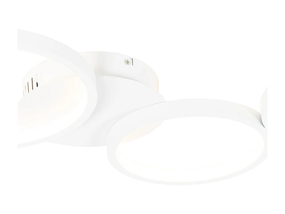 Plafonnier design blanc avec LED intégrée 3 niveaux de luminosité 3 lumières - Pande