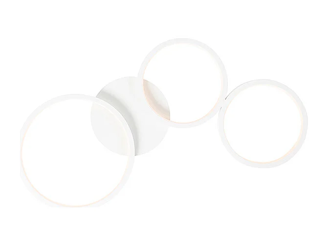 Plafonnier design blanc avec LED intégrée 3 niveaux de luminosité 3 lumières - Pande