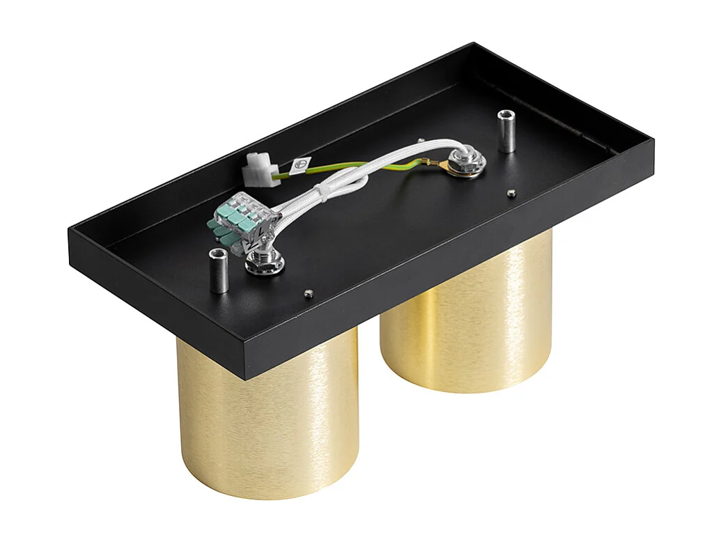 Plafonnier spot moderne noir avec or 2 lumières - Tubo