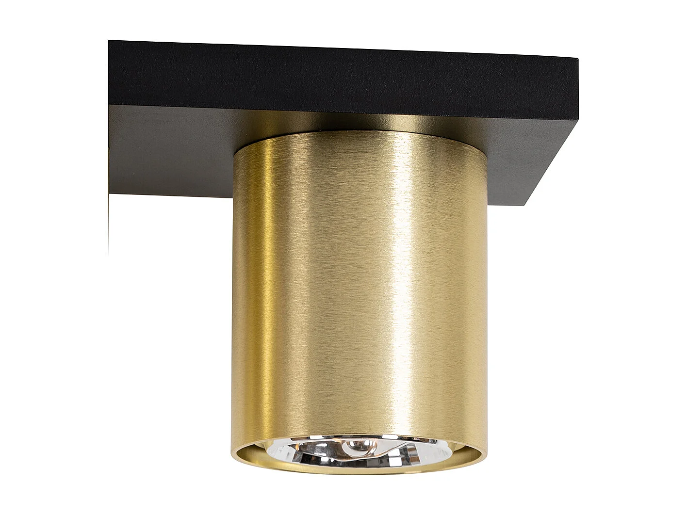 Plafonnier spot moderne noir avec or 2 lumières - Tubo