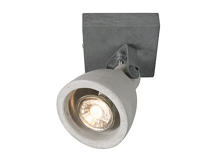 Lot de 4 spots industriels béton gris 1 lumière - Creto