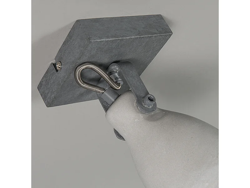 Lot de 4 spots industriels béton gris 1 lumière - Creto