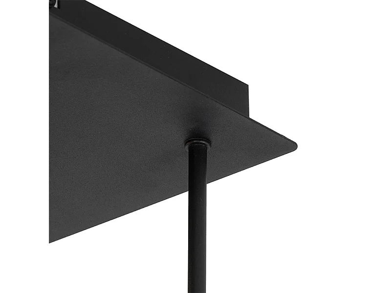 Plafonnier moderne noir 9 lumières avec verre fumé - Athènes