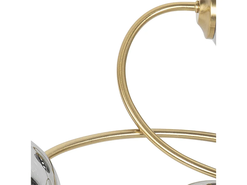 Plafonnier moderne doré 6 lumières avec verre fumé - Athènes