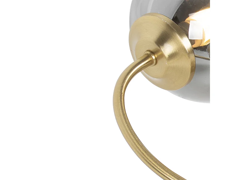 Plafonnier moderne doré 6 lumières avec verre fumé - Athènes