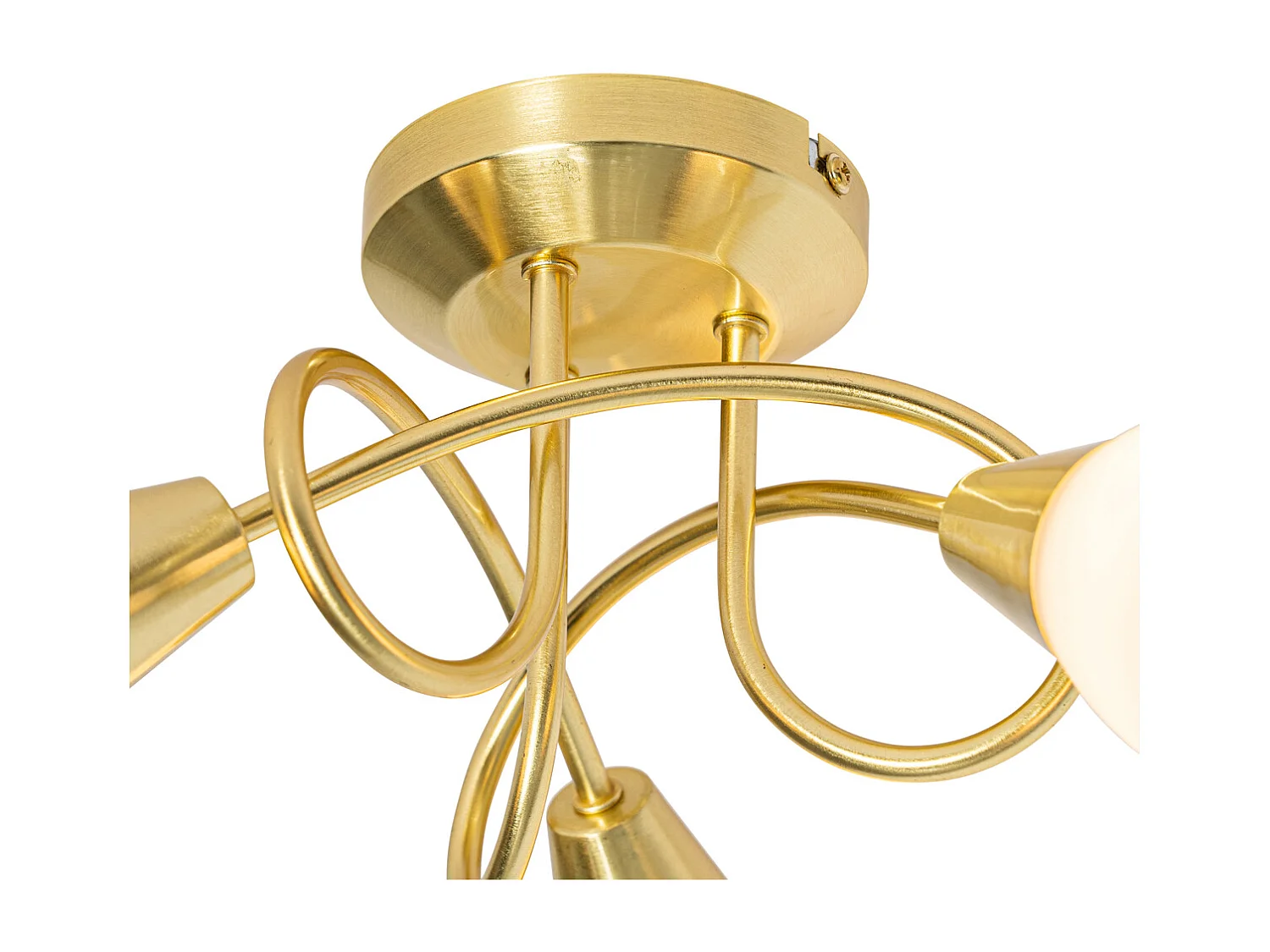 Plafonnier classique doré avec verre opale 3 lumières - Inez