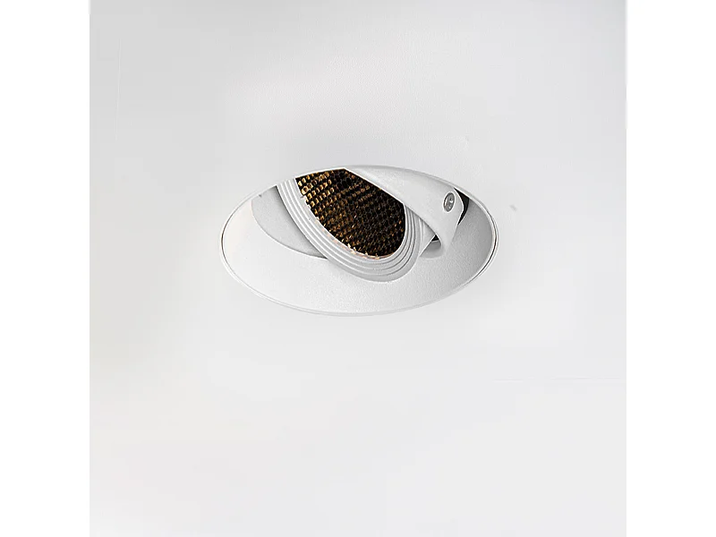 Spot encastré moderne blanc GU10 AR70 rond sans enjoliveur - Oneon Honey