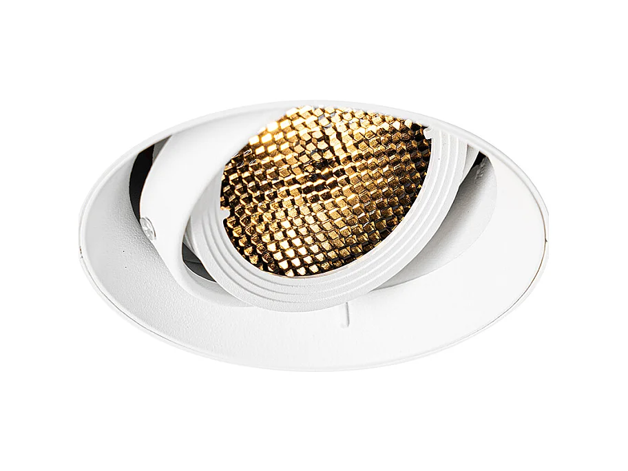 Spot encastré moderne blanc GU10 AR70 rond sans enjoliveur - Oneon Honey