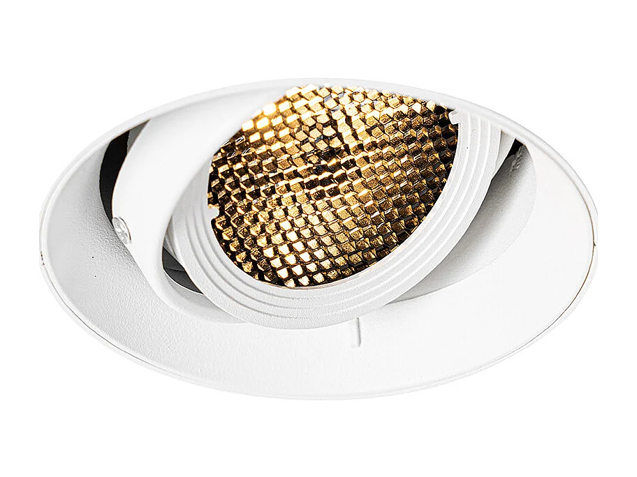 Spot encastré moderne blanc GU10 AR70 rond sans enjoliveur - Oneon Honey