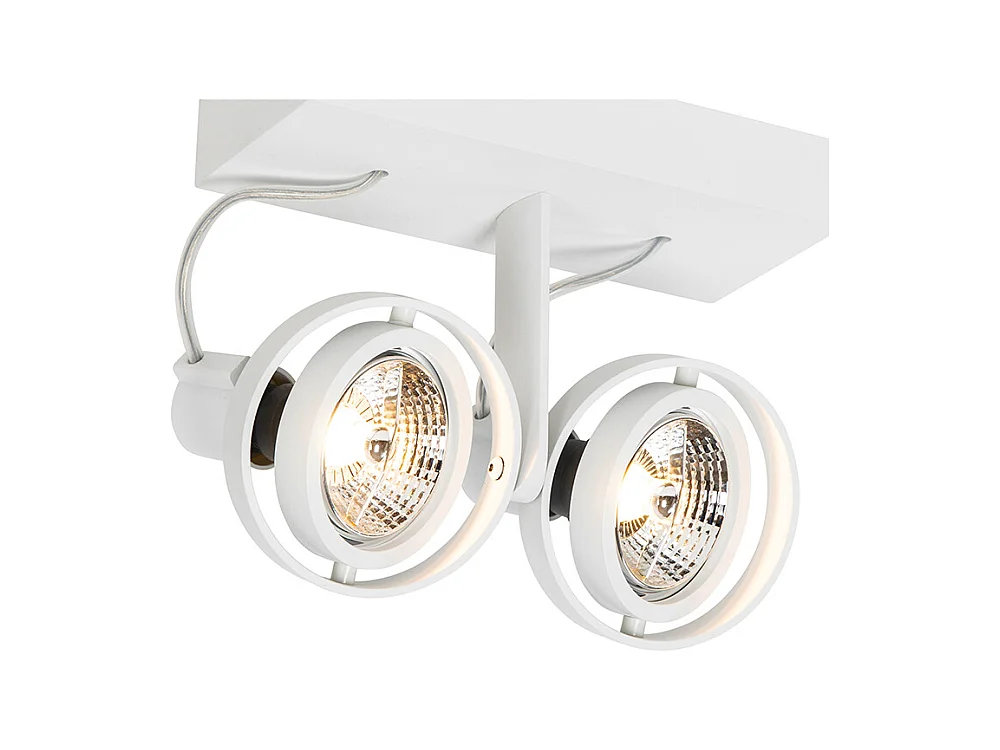 Spot de plafond moderne blanc 2 lumières GU10 70mm - Master