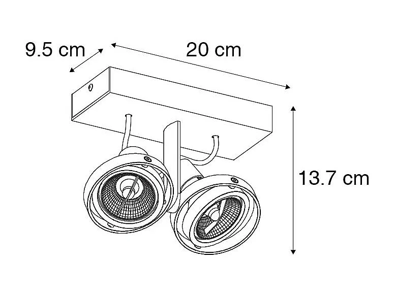 Spot moderne blanc 2 lumières - Master 70