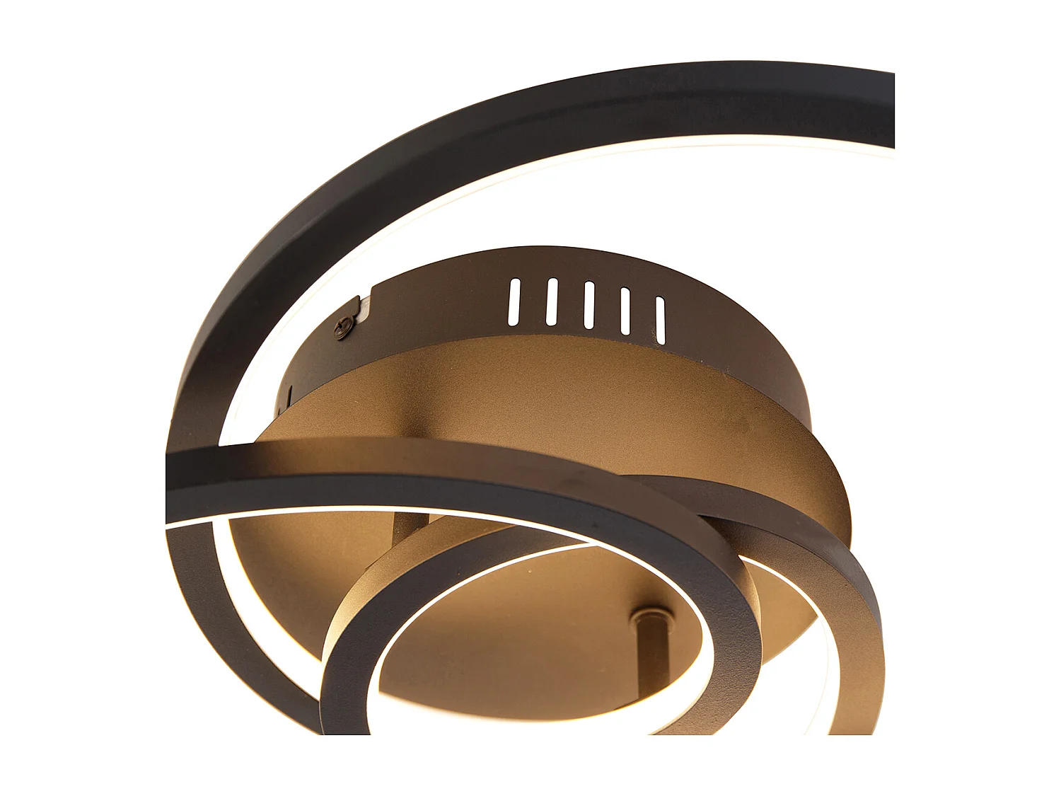 Plafonnier noir 45 cm avec LED 3 étapes dimmable - Rowin