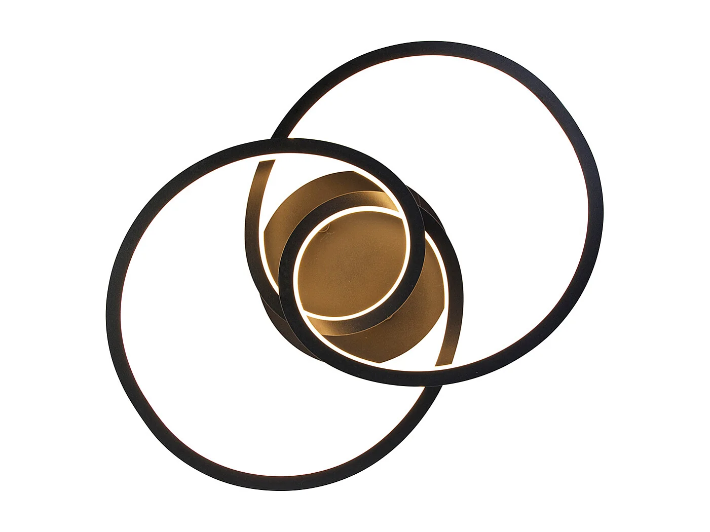 Plafonnier noir 45 cm avec LED à intensité variable 3 niveaux - Rowin