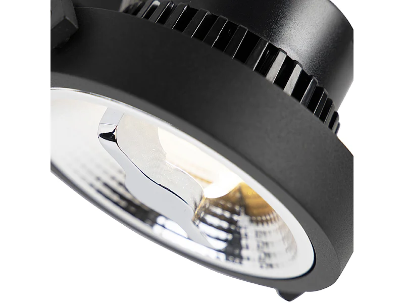 Spot sur rail LED triphasé noir 15W 2700K avec AR111 - Expert