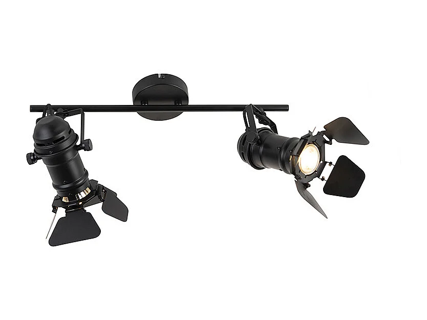 Spot intelligent noir avec WiFi GU10 2 lumières avec volets - Movie