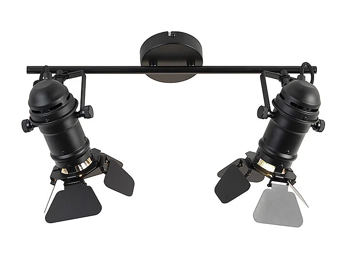 Spot intelligent noir avec WiFi GU10 2 lumières avec volets - Movie