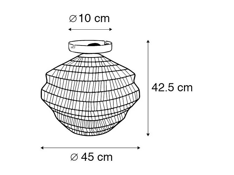 Plafonnier oriental doré 45 cm - Vadi
