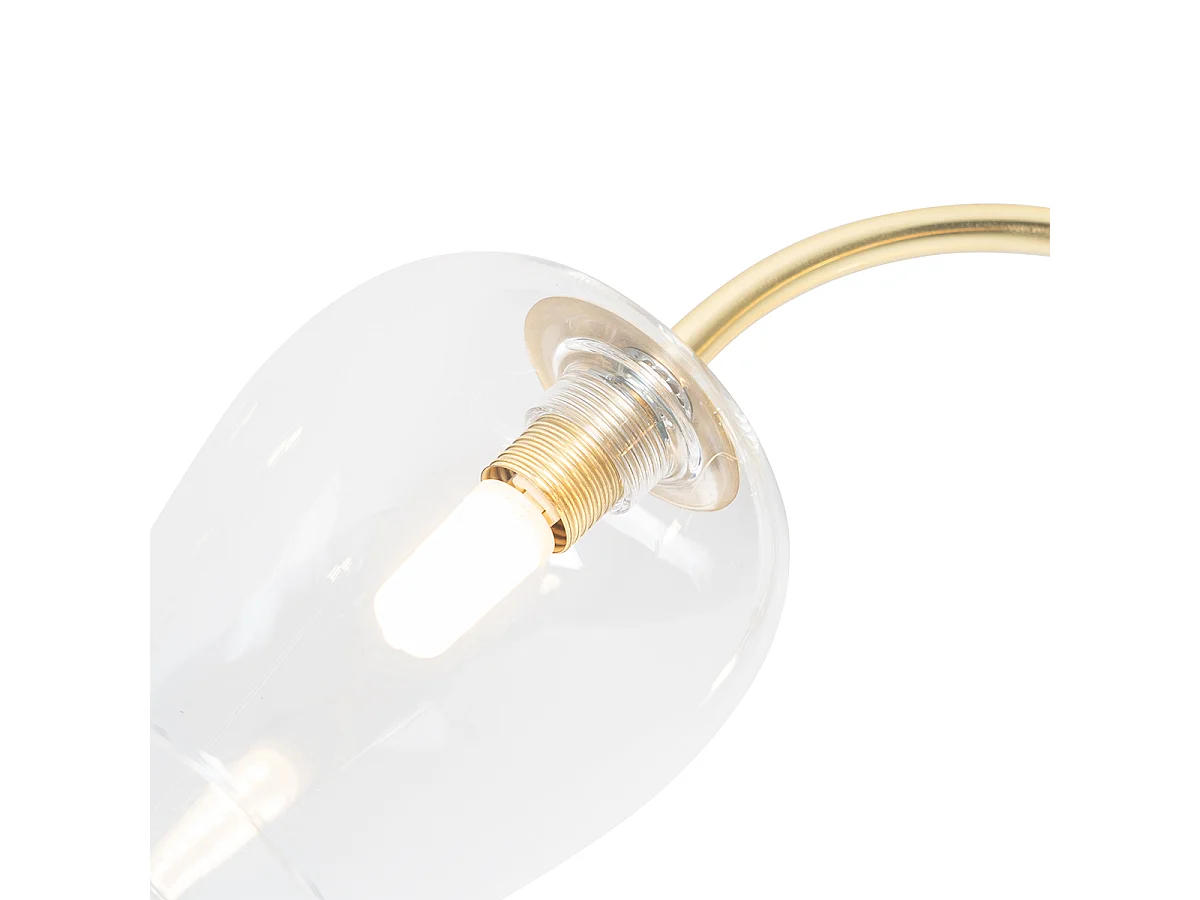 Plafonnier classique or avec verre 3 lumières - Elien