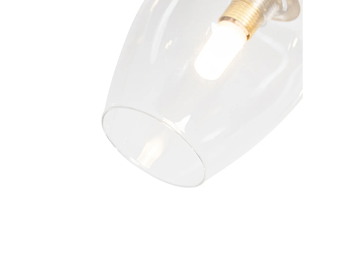 Plafonnier classique or avec verre 3 lumières - Elien