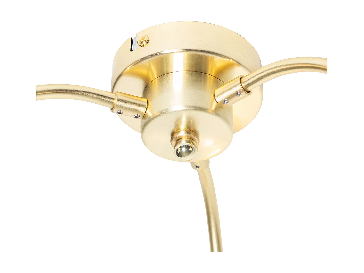 Plafonnier classique doré avec verre 3 lumières - Elien