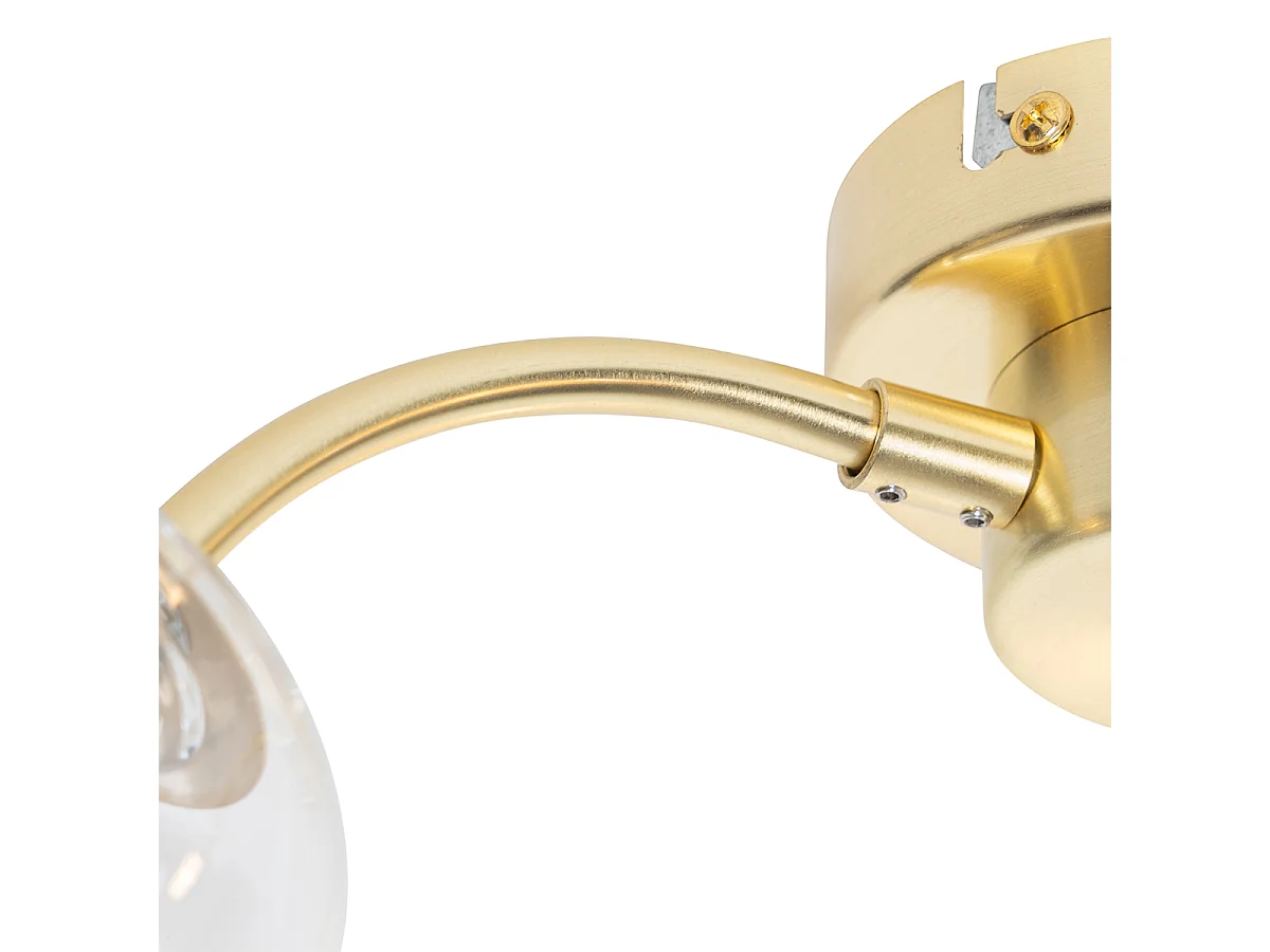 Plafonnier classique doré avec verre 3 lumières - Elien