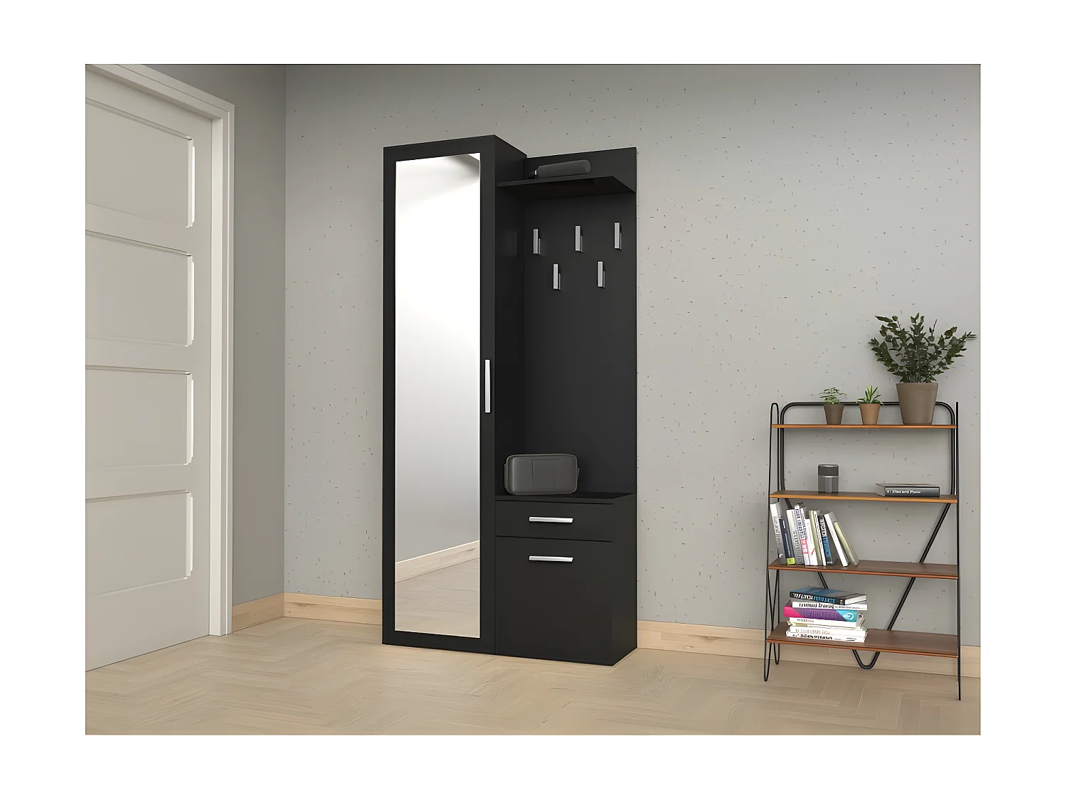 SHEILA | Garderobe mit Spiegel Eingangsbereich/Halle | Schrank + Garderobe Eingangsbereich | Schuhablage + Spiegel + Haken